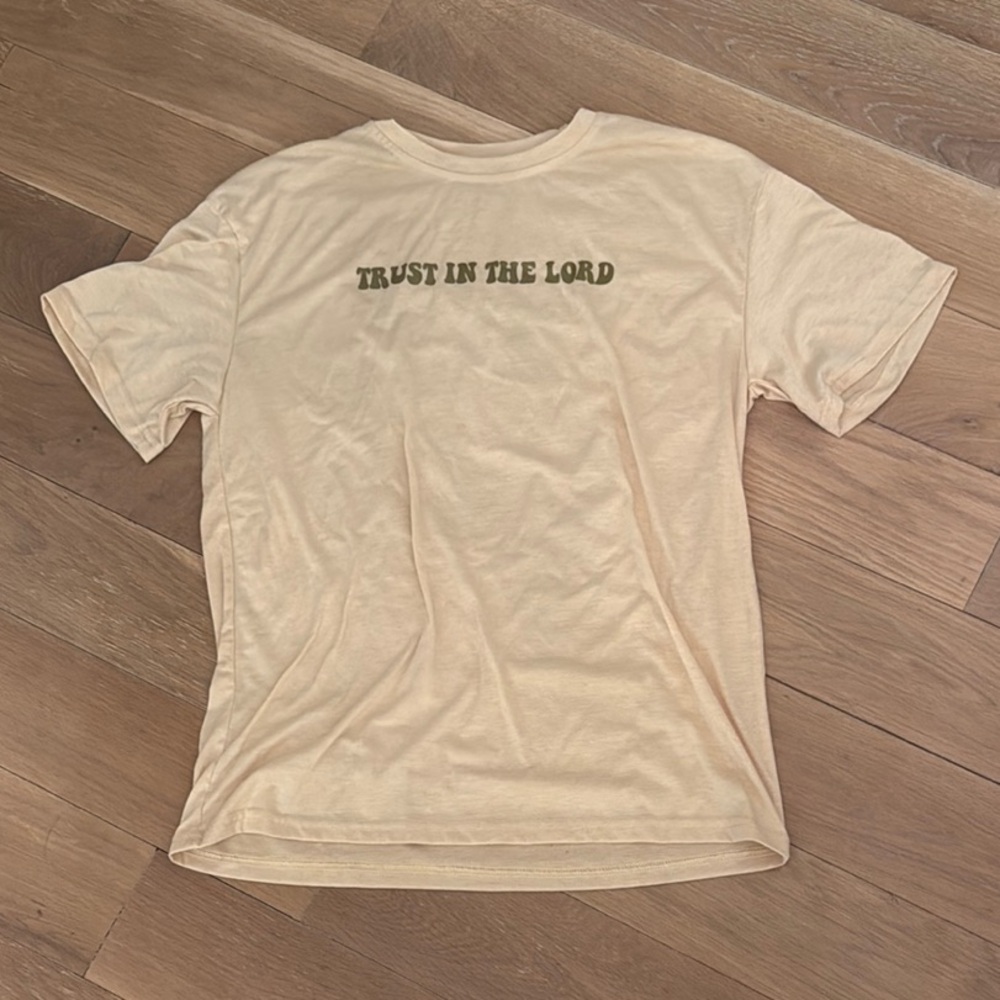 SHEIN Tan Short Sleeve Tee Relaxed Fit